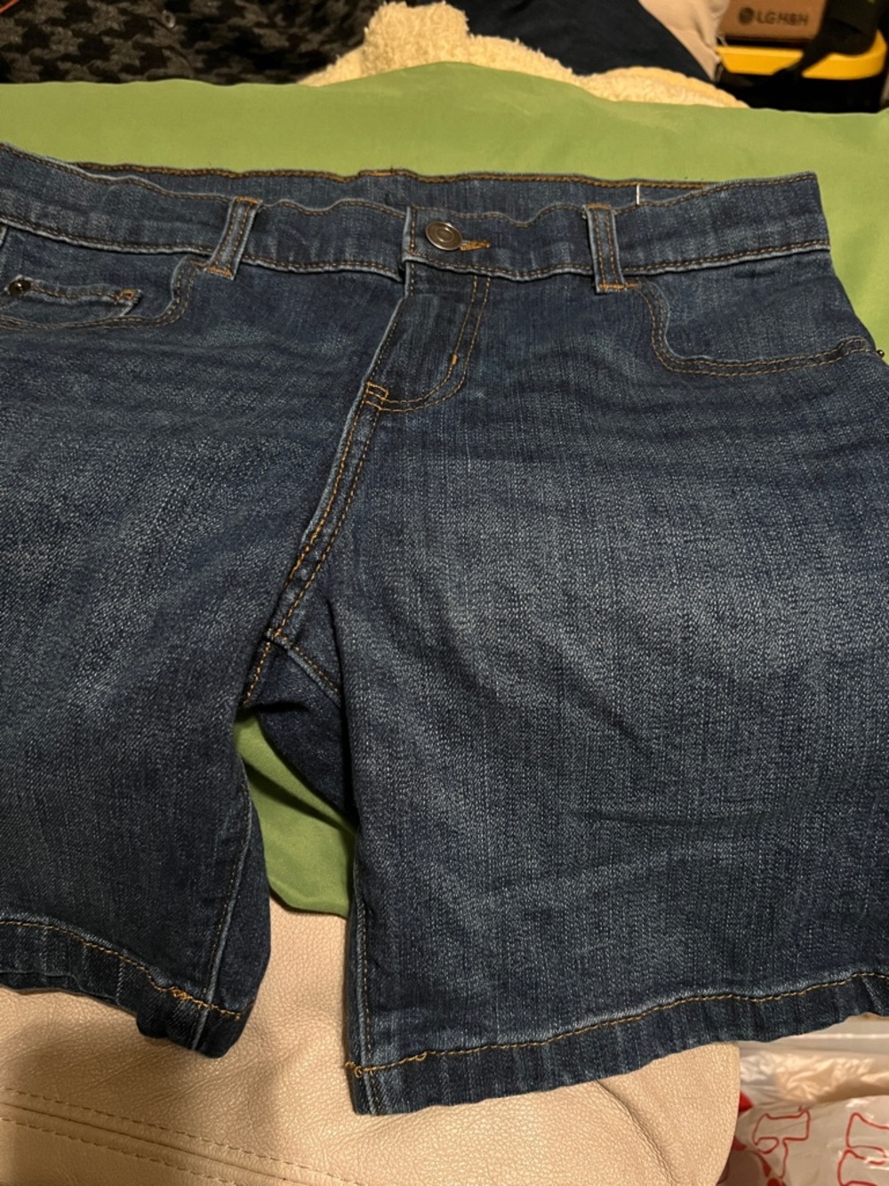wonder nation Dark Blue Denim Kids Shorts with Contrast Stitching